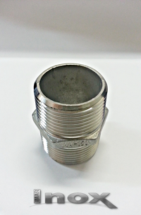 NIPLE DUPLO SEXTAVADO INOX 304 - 1" BSP