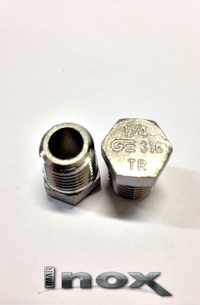 BUJAO SEXTAVADO INOX 316 1/4"