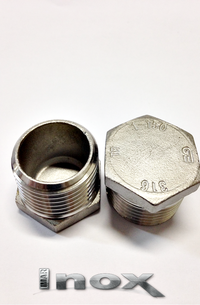 BUJAO SEXTAVADO INOX 316 1"