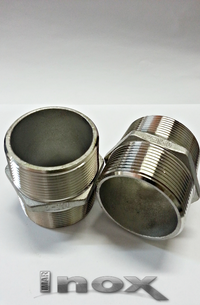 NIPLE DUPLO SEXTAVADO INOX 304 - 2" BSP