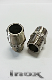 NIPLE DUPLO SEXTAVADO INOX 304 - 1/2" BSP