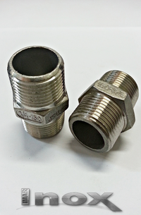 NIPLE DUPLO SEXTAVADO INOX 304 - 3/4" BSP