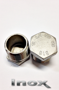 BUJAO SEXTAVADO INOX 316 3/4"